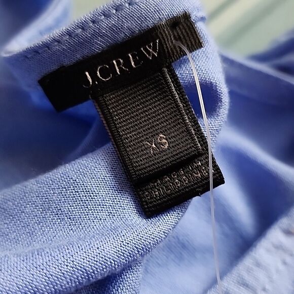 J. Crew Tie Front Blue Long Sleeve Tee Top XS NWT - Picture 7 of 8